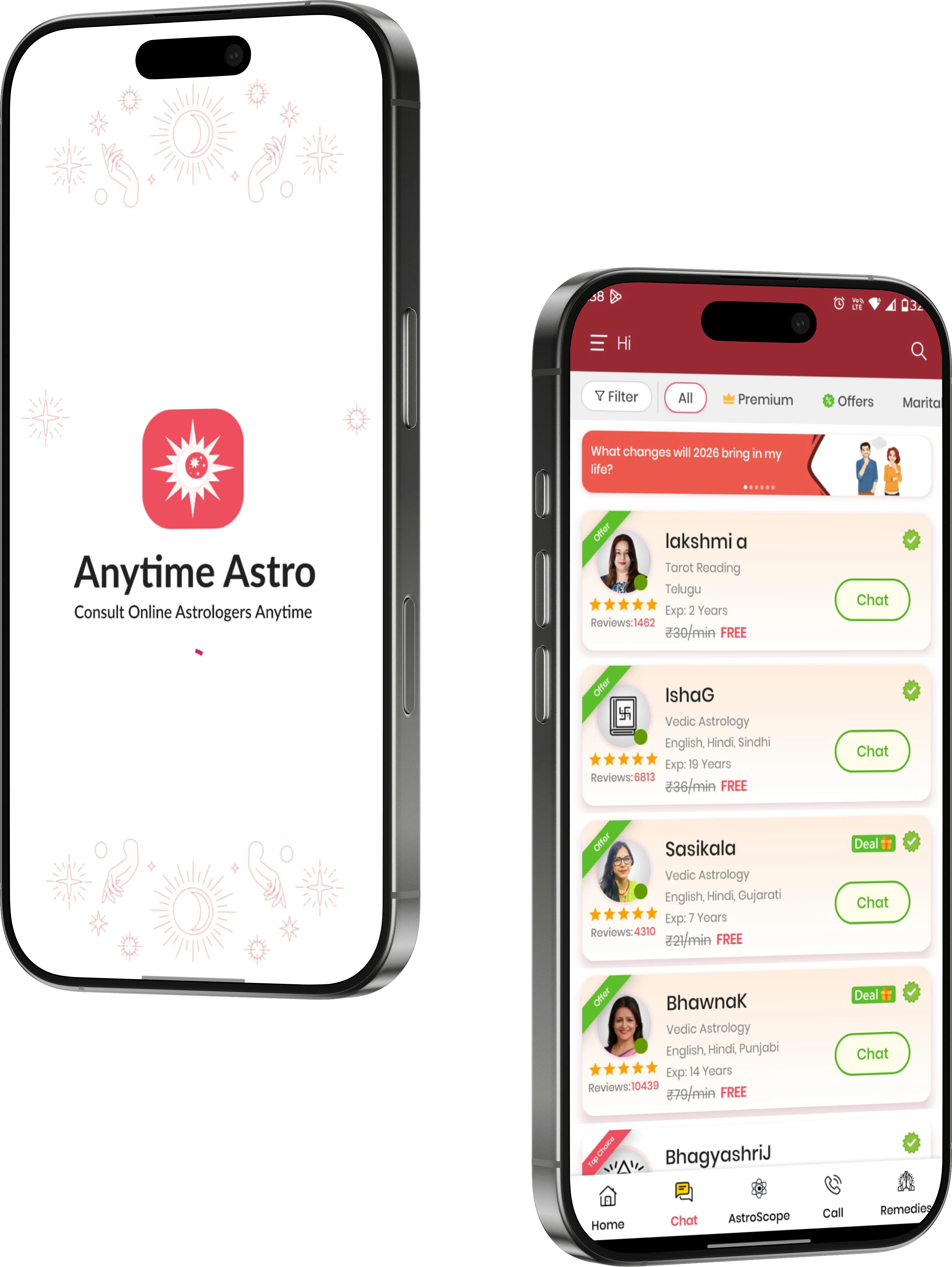 AnyTime Astro: Online Astrology App mockup
